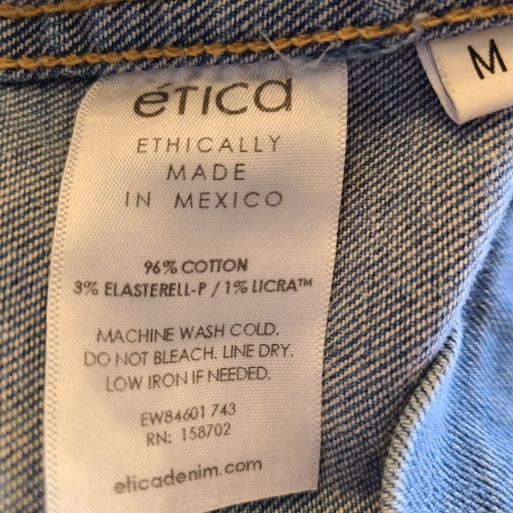 ETICA X Anthro Size Medium Gabriela Seamed Coba Blue Denim Fitted Mini Dress NWT - Picture 10 of 13